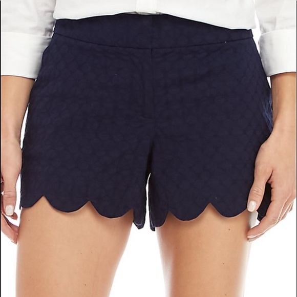 crown & ivy Pants - Crown & Ivy Pink Shelby Scallop Shorts